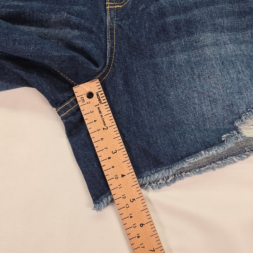 New Seven7 Weekend Shorts Womens‎ 12 Dark Wash Distressed Frayed Hem Denim - Picture 4 of 7